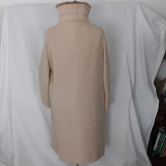 Vtg Glenbrooke Womens Wool Double Breasted winter coat with mink collar - Picture 7 of 12